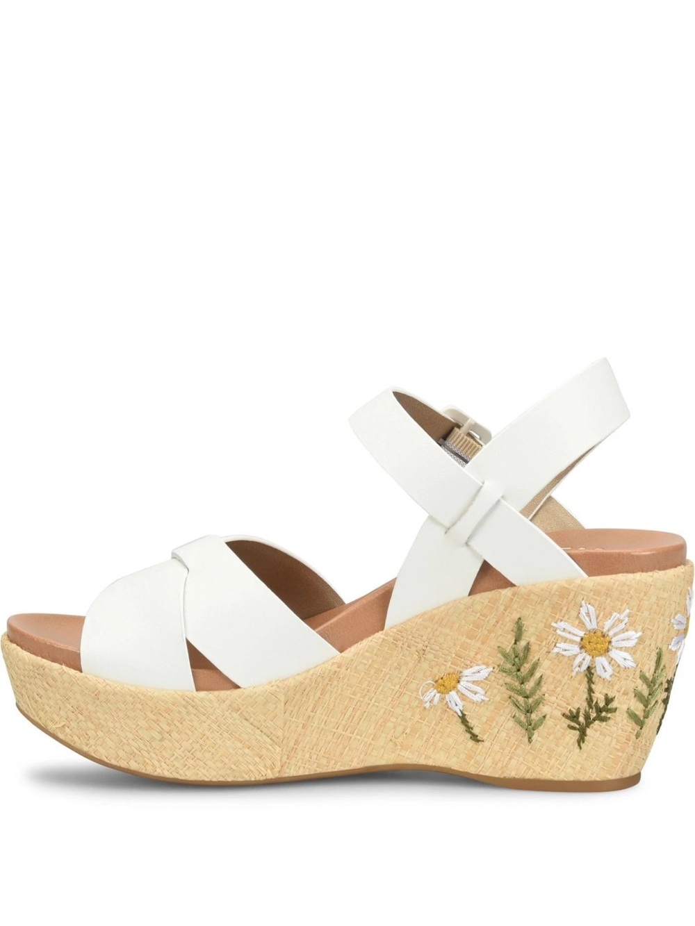 Kork-Ease White Leather Crisscross Ankle-Strap Wedges NEW SIZE 8 - Picture 5 of 11